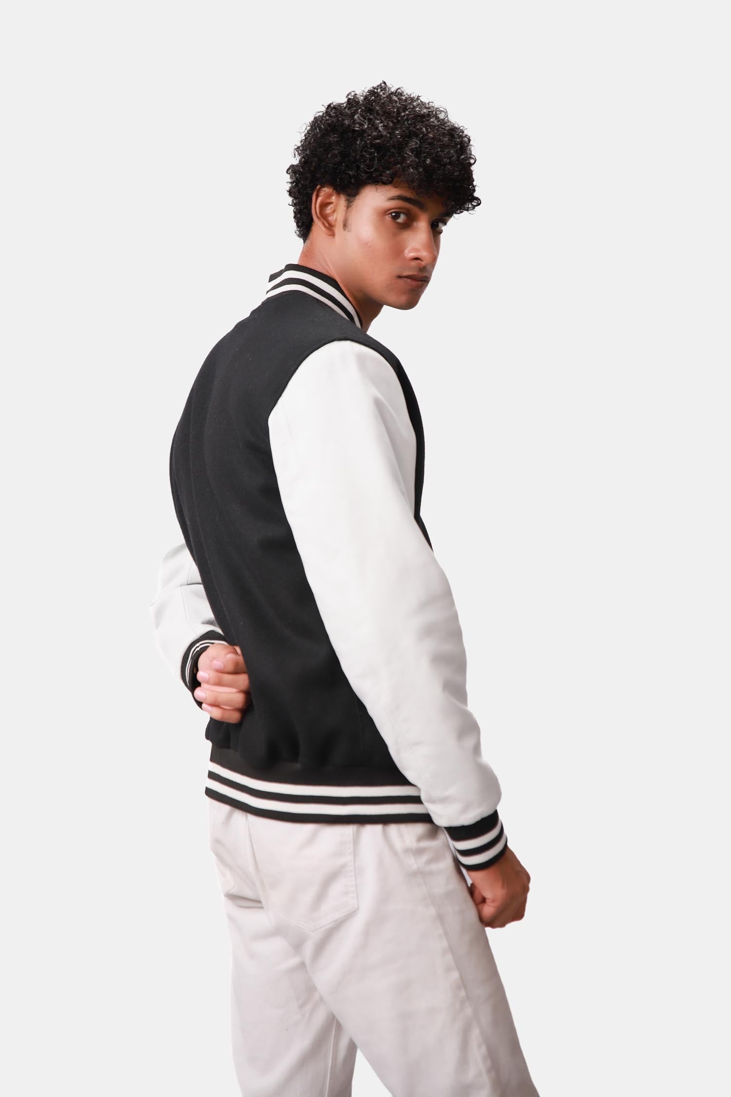 Black and White Leather Jacket