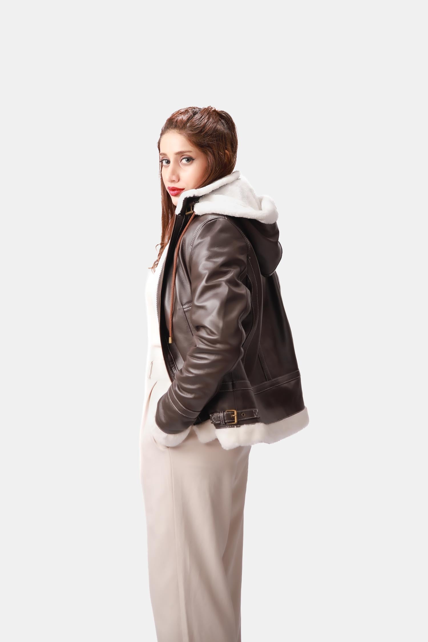 Dark Brown Bomber Leather Jacket