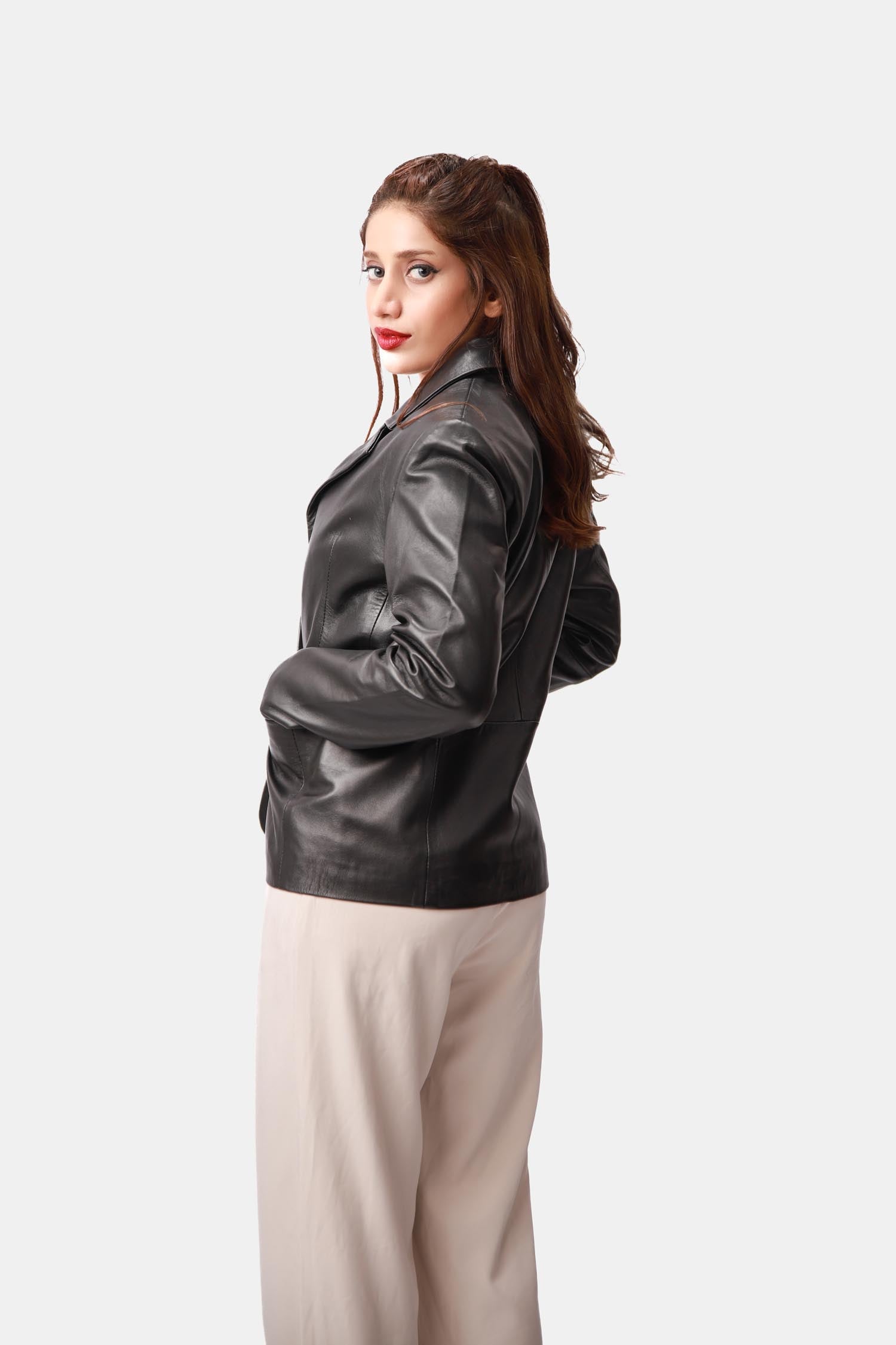 Matte Black Blazer For Women