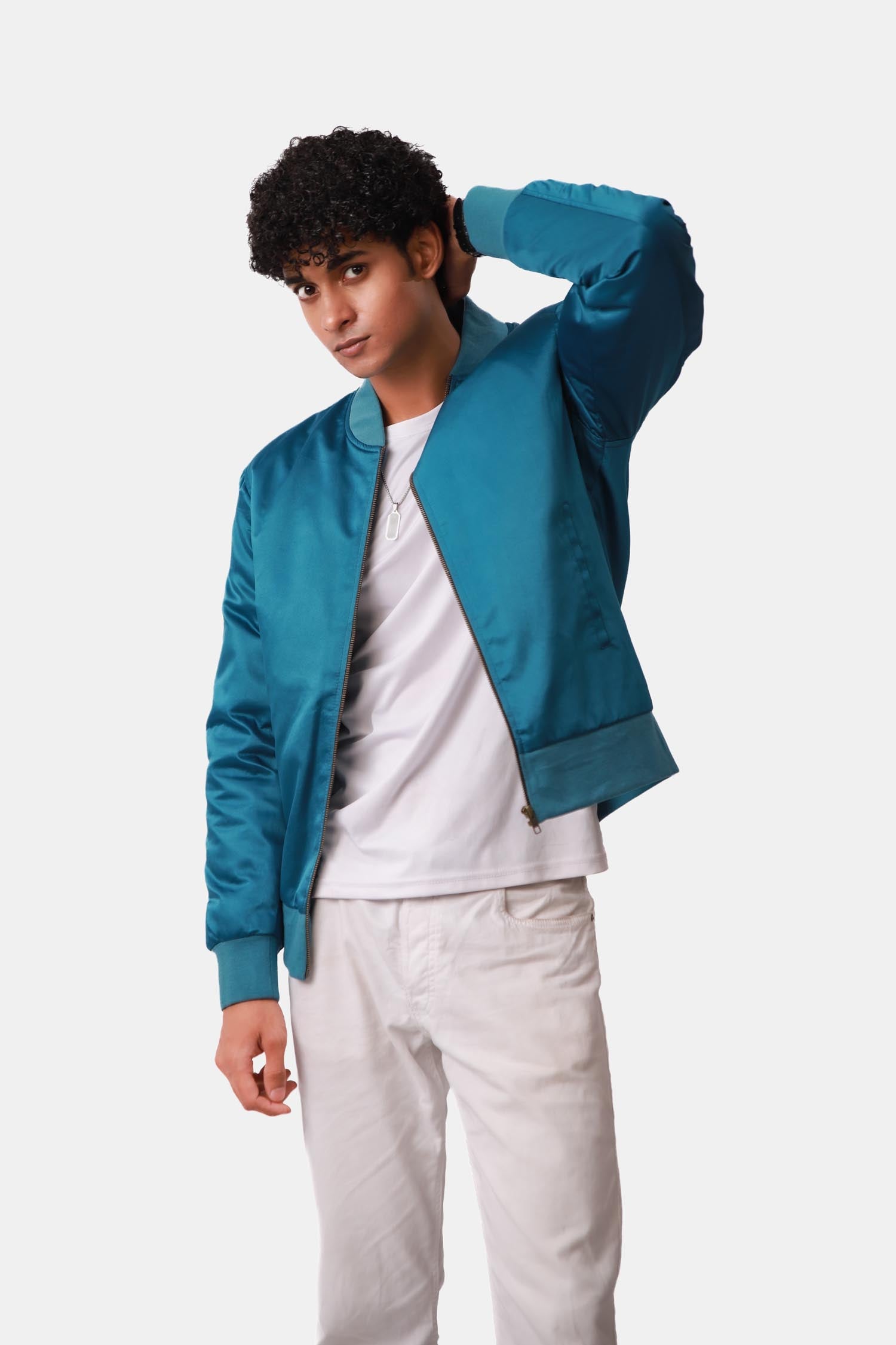 Blue Bomber Jacket For Men