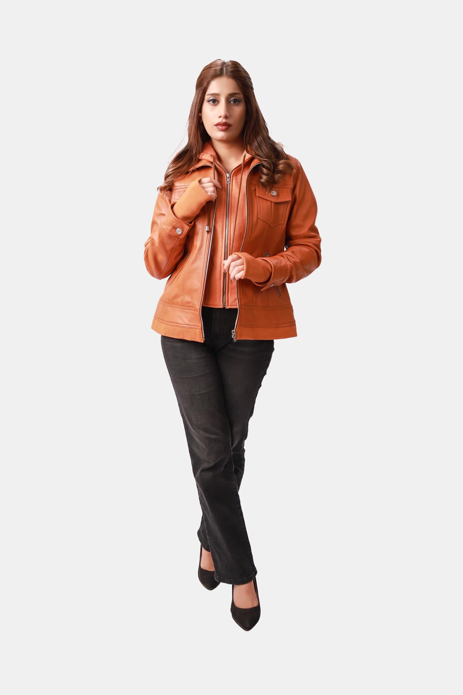 Bomber Jacket with Removable Hood
