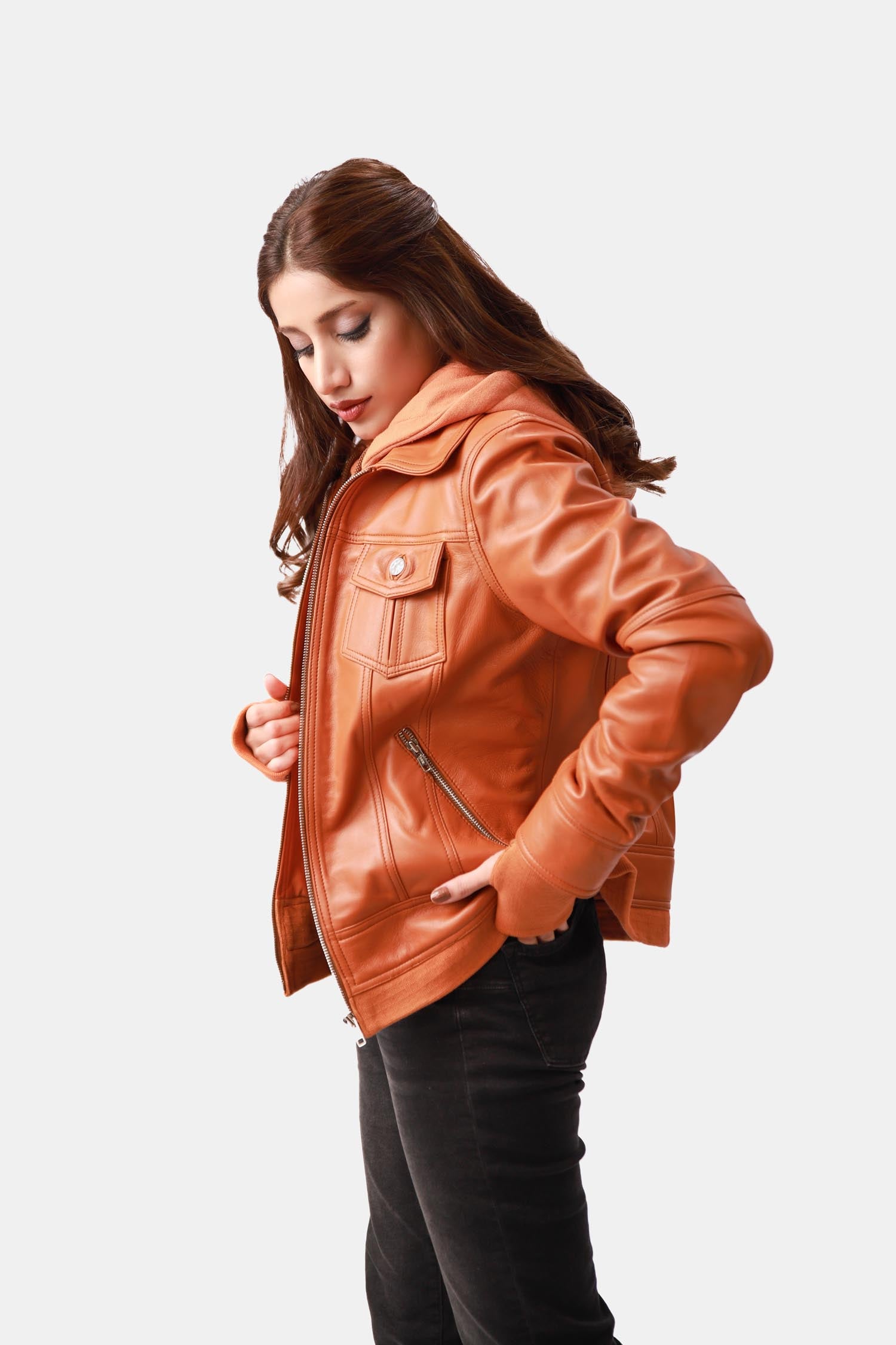 Bomber Jacket with Removable Hood