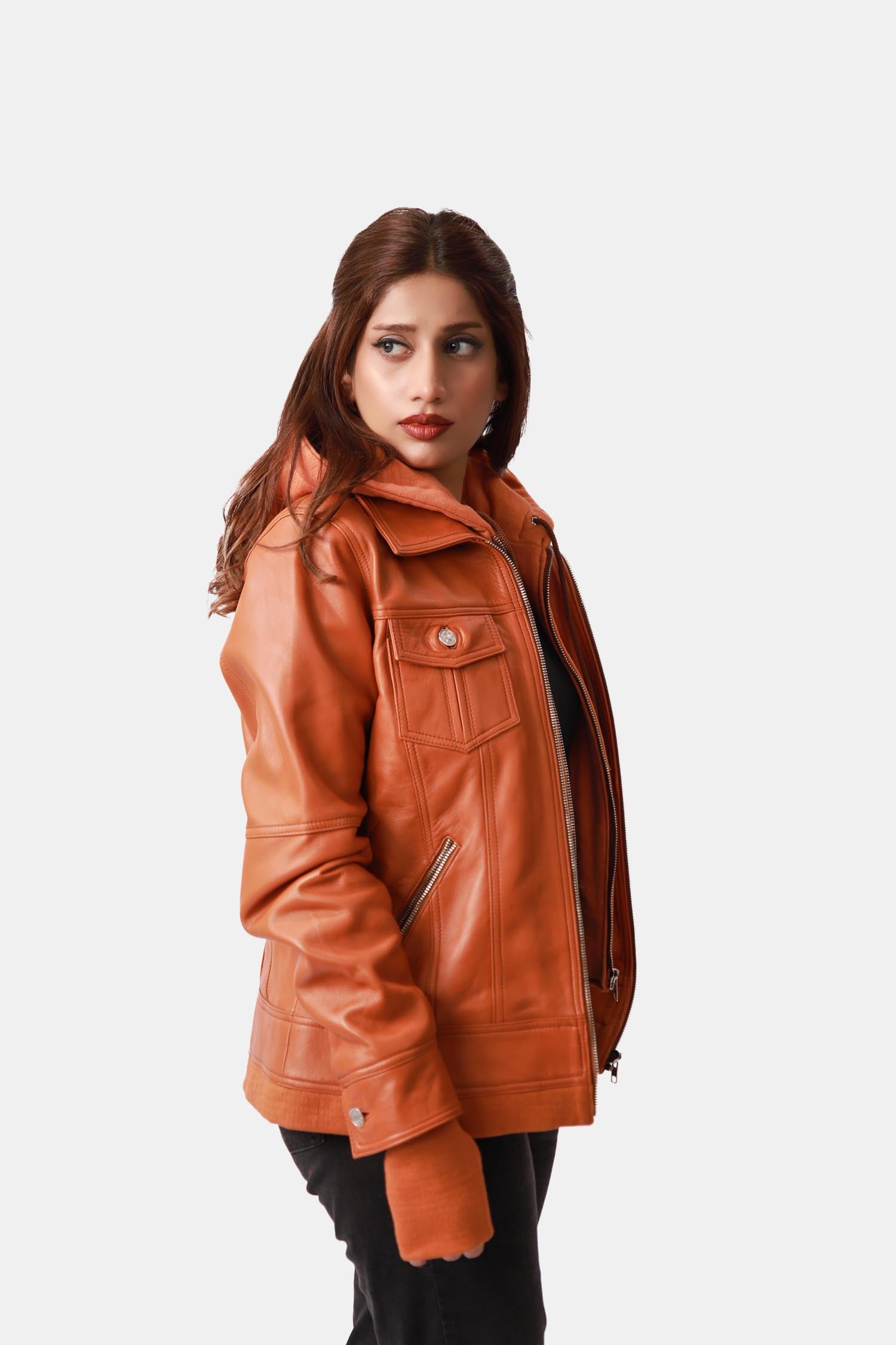 Bomber Jacket with Removable Hood