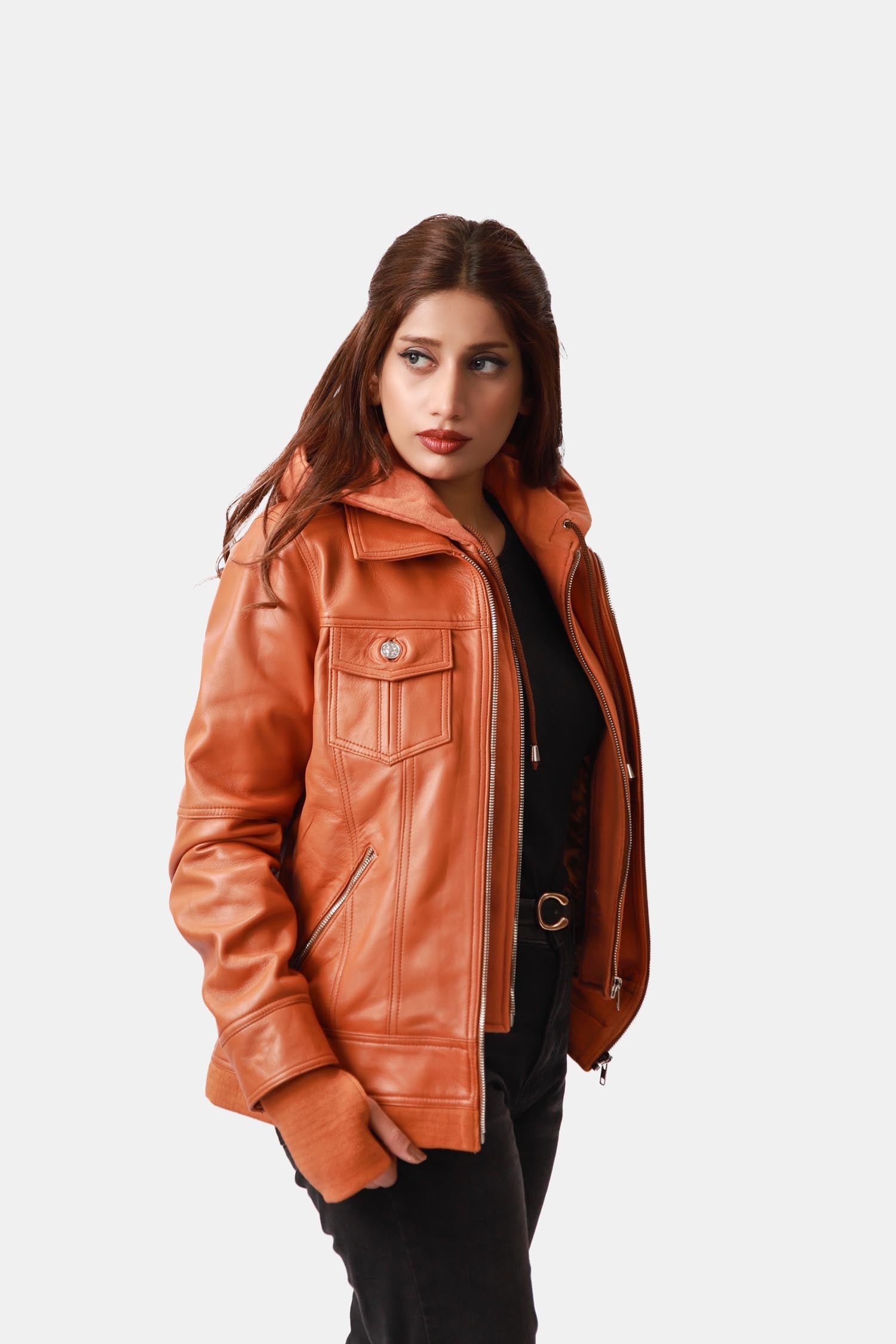 Bomber Jacket with Removable Hood