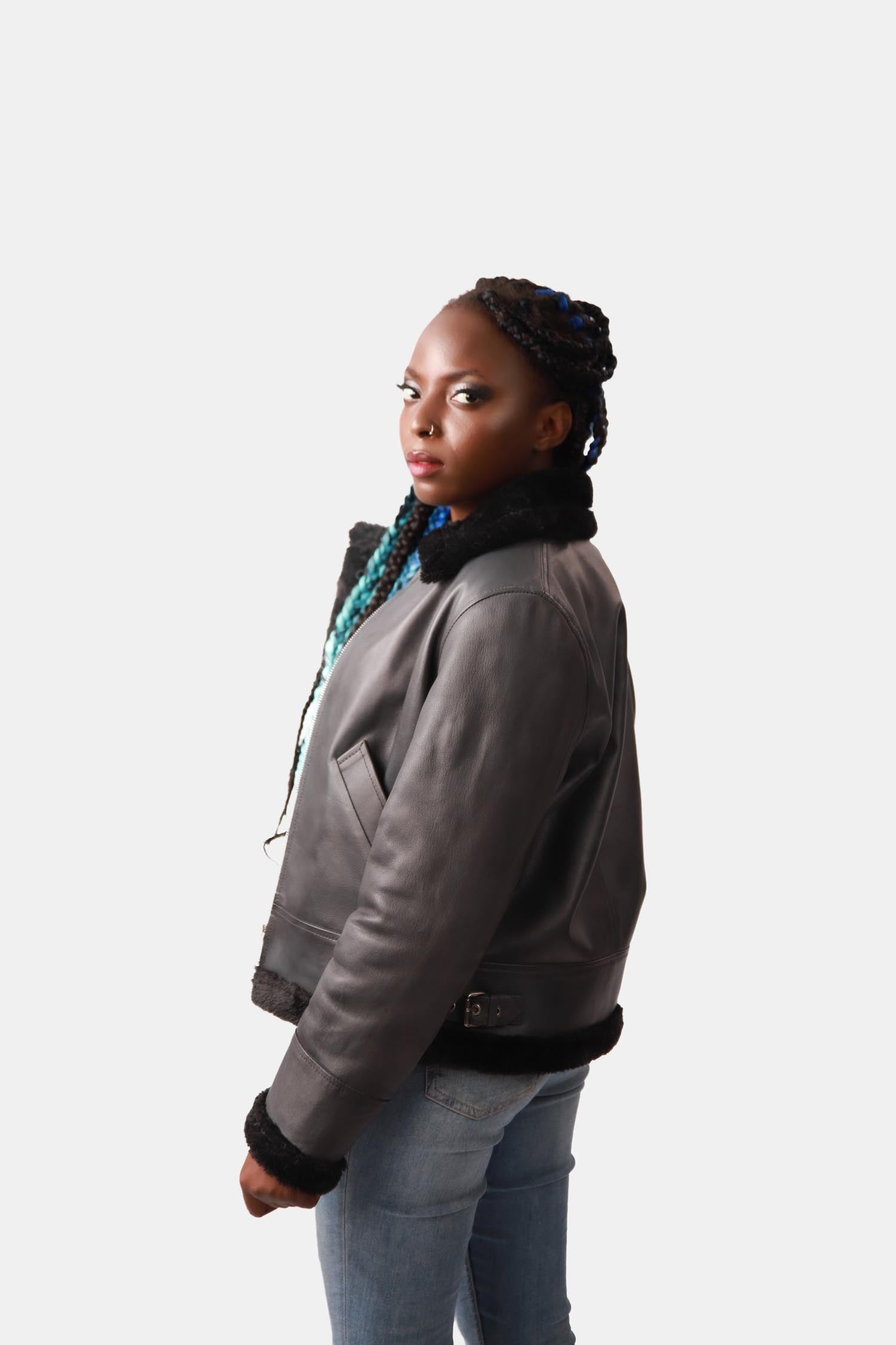 Black B3 Bomber Leather Jacket