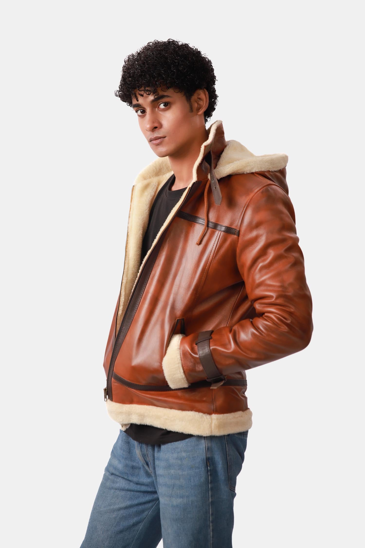 Bomber Leather Jacket For Men