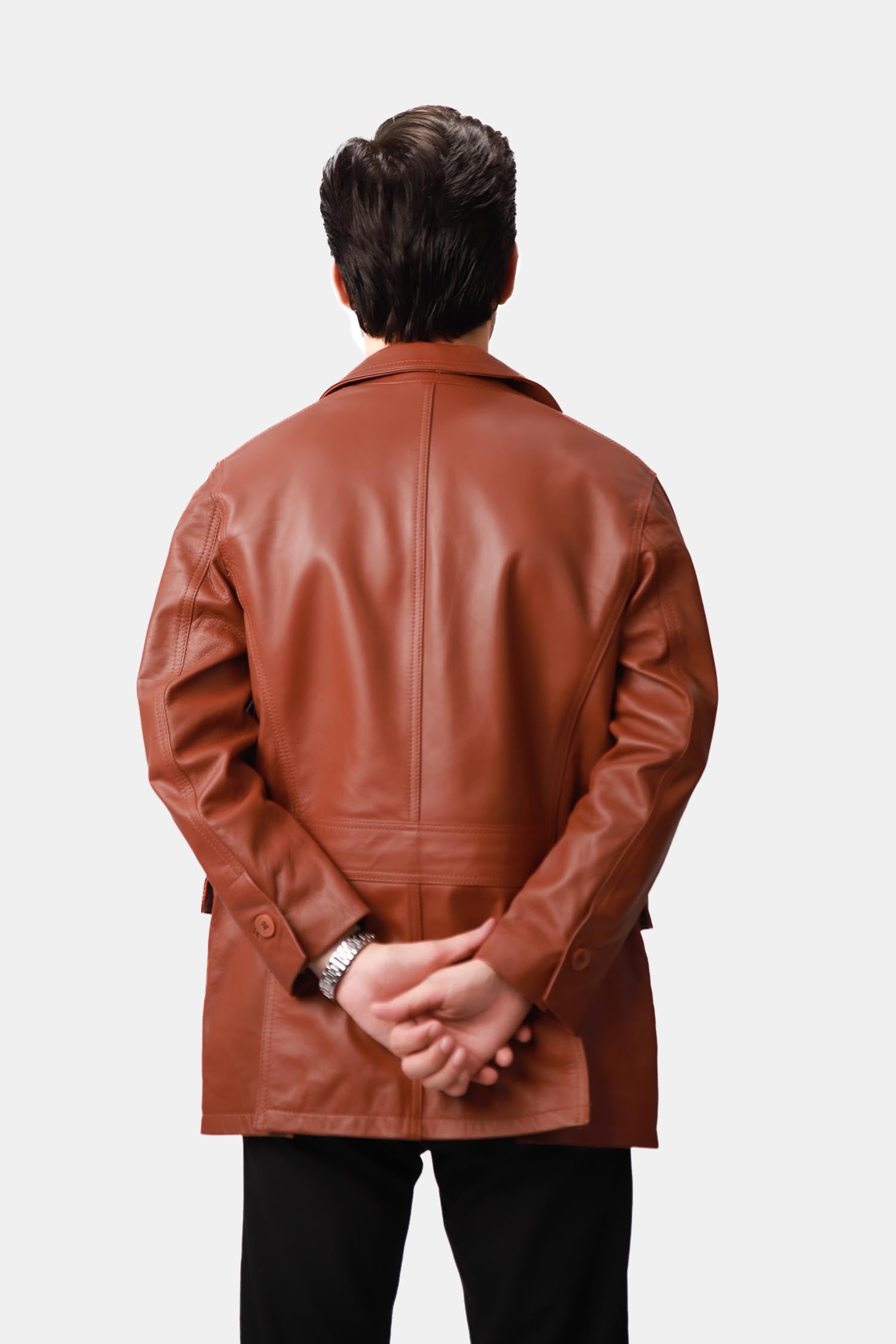Tan Brown Leather Blazer