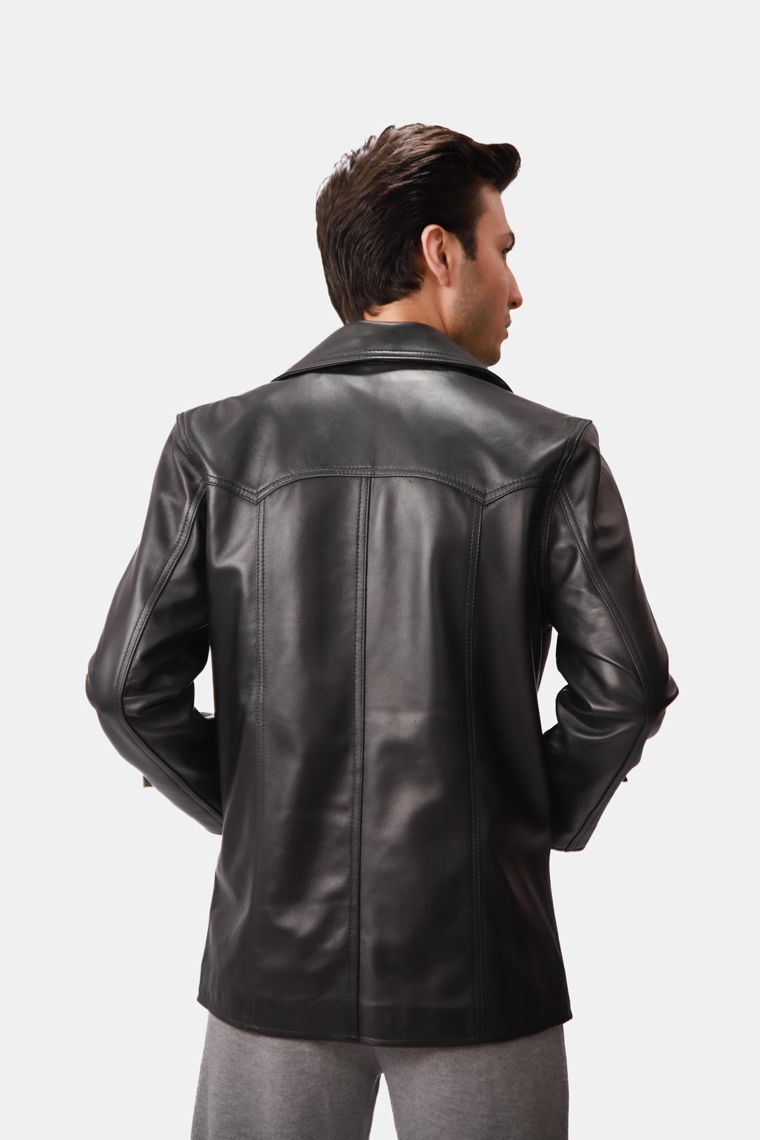 Black Leather Blazer Coat