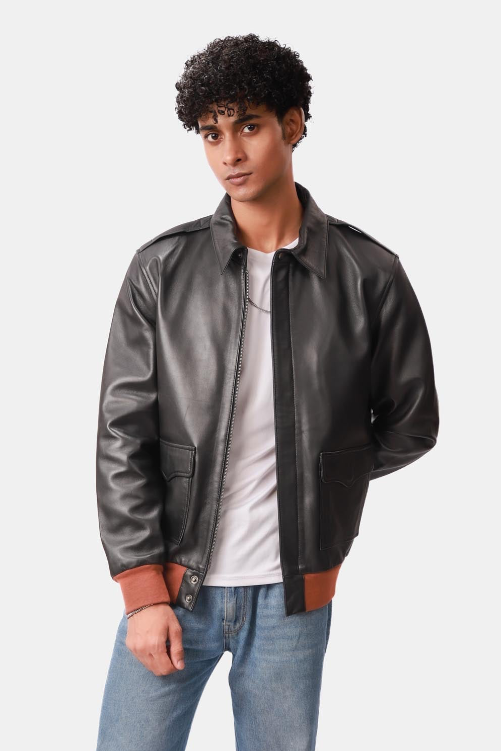 Bomber Black Jacket For Men