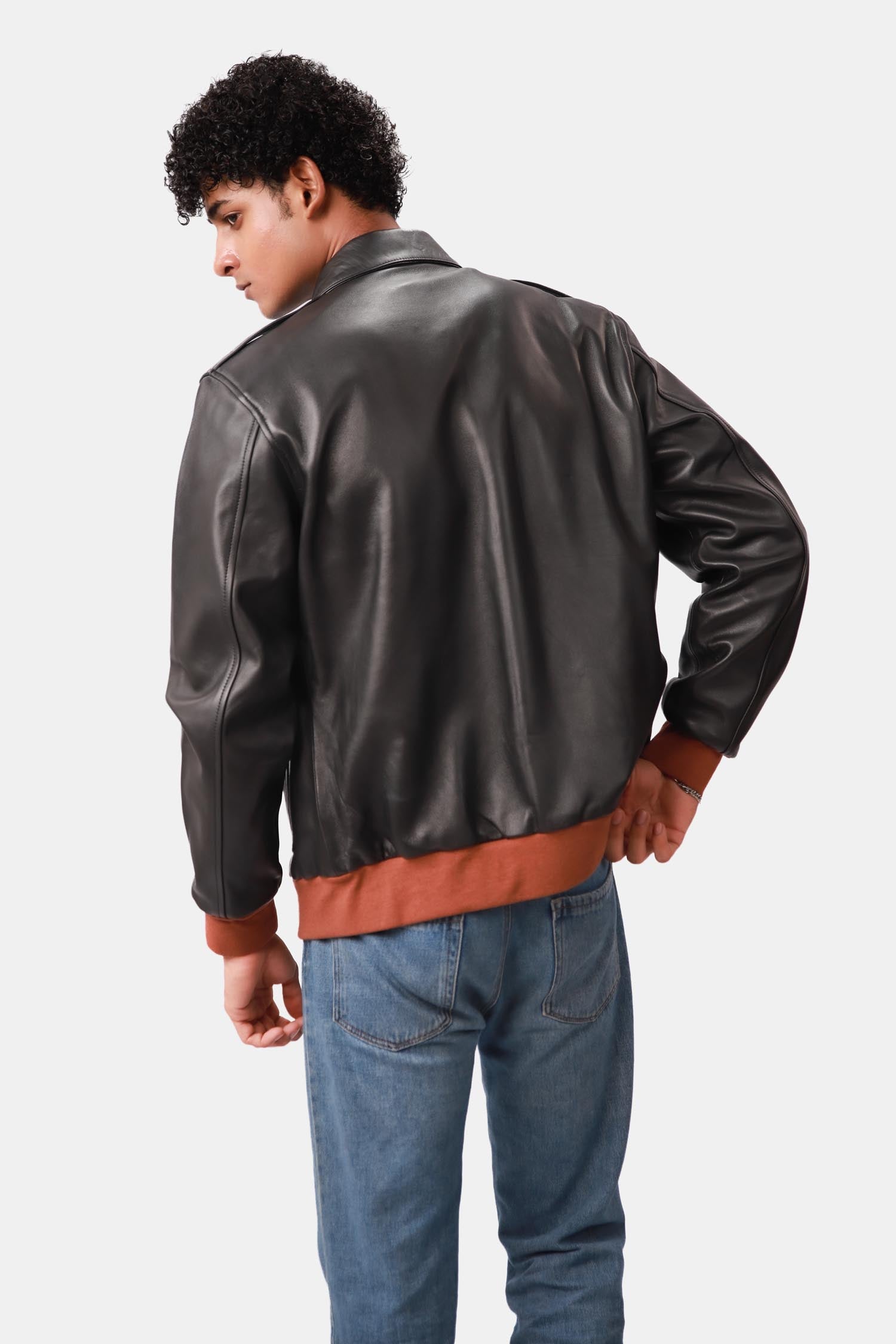 Bomber Black Jacket For Men