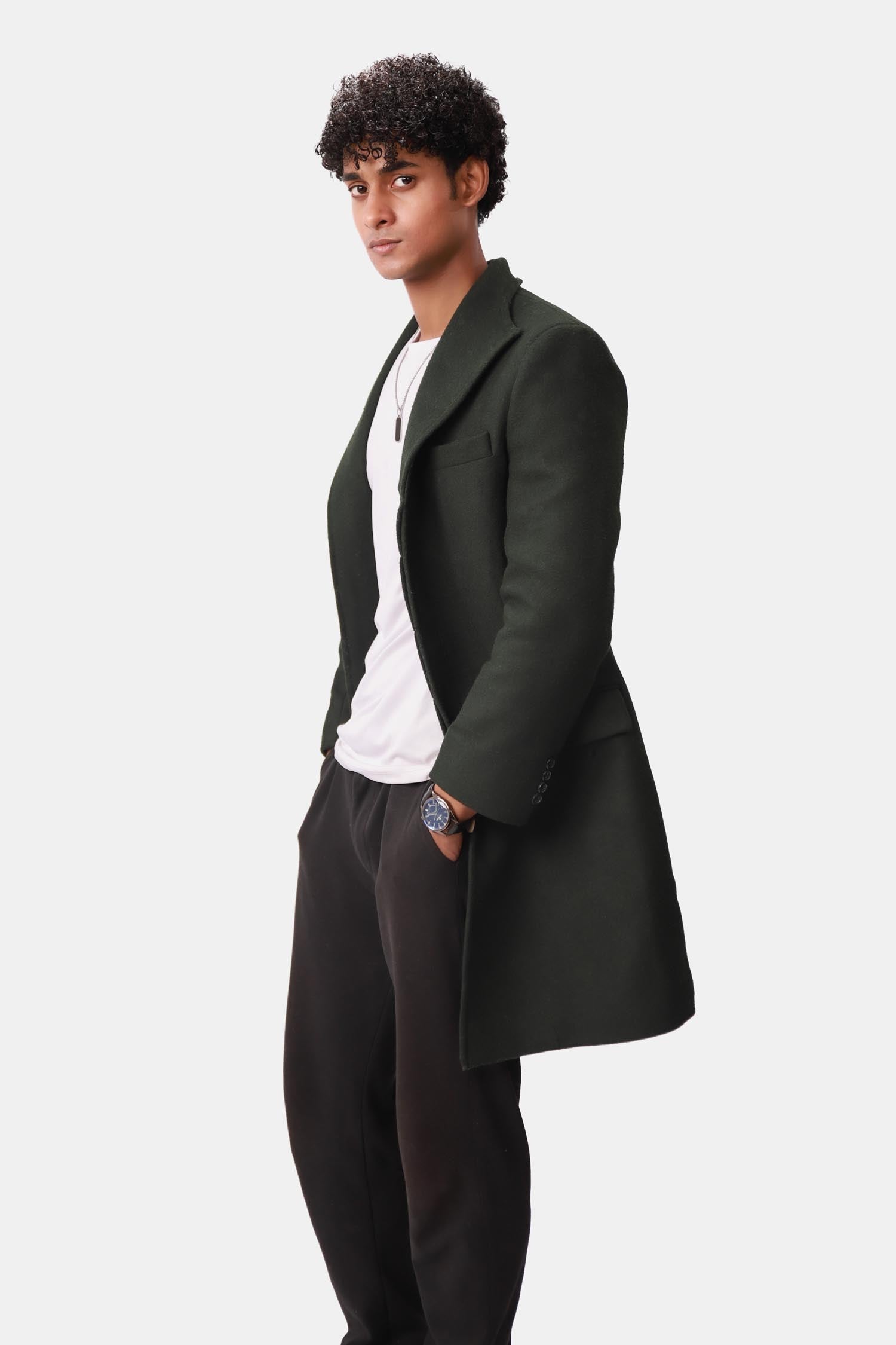Black Wool Coat For Men
