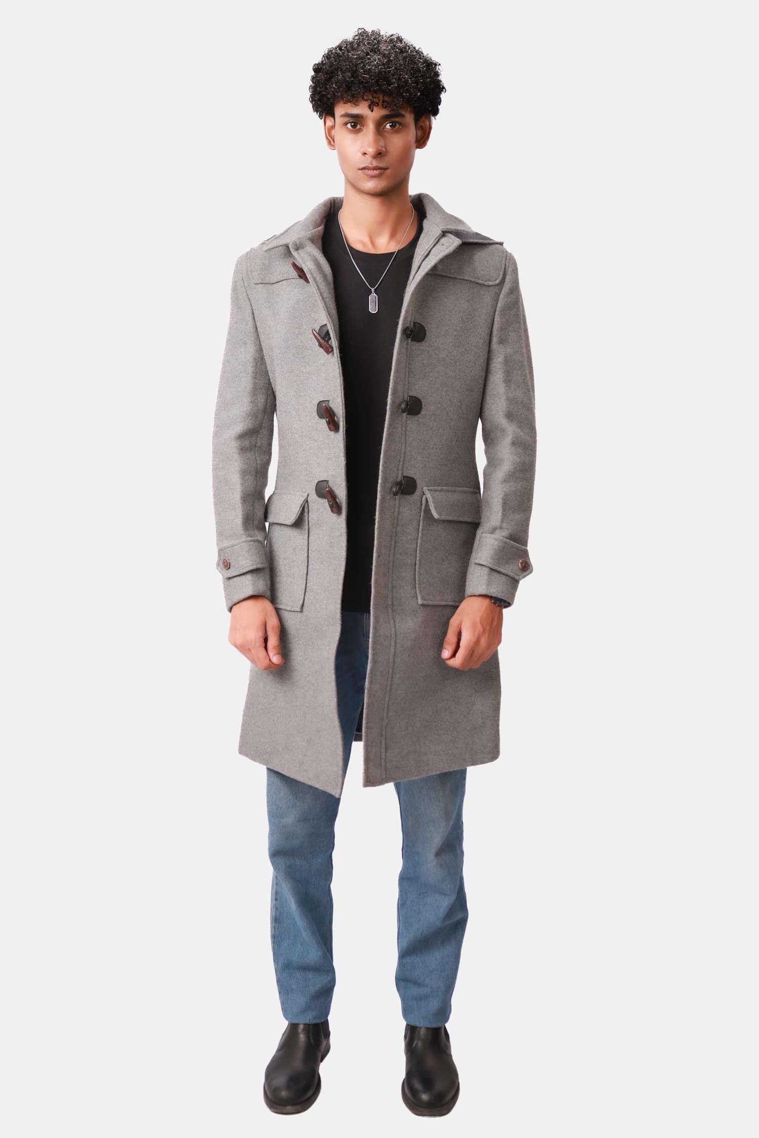 Gray Wool Coat For Men