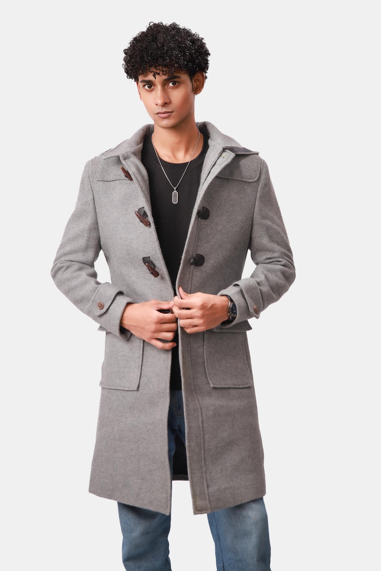 Gray Wool Coat For Men