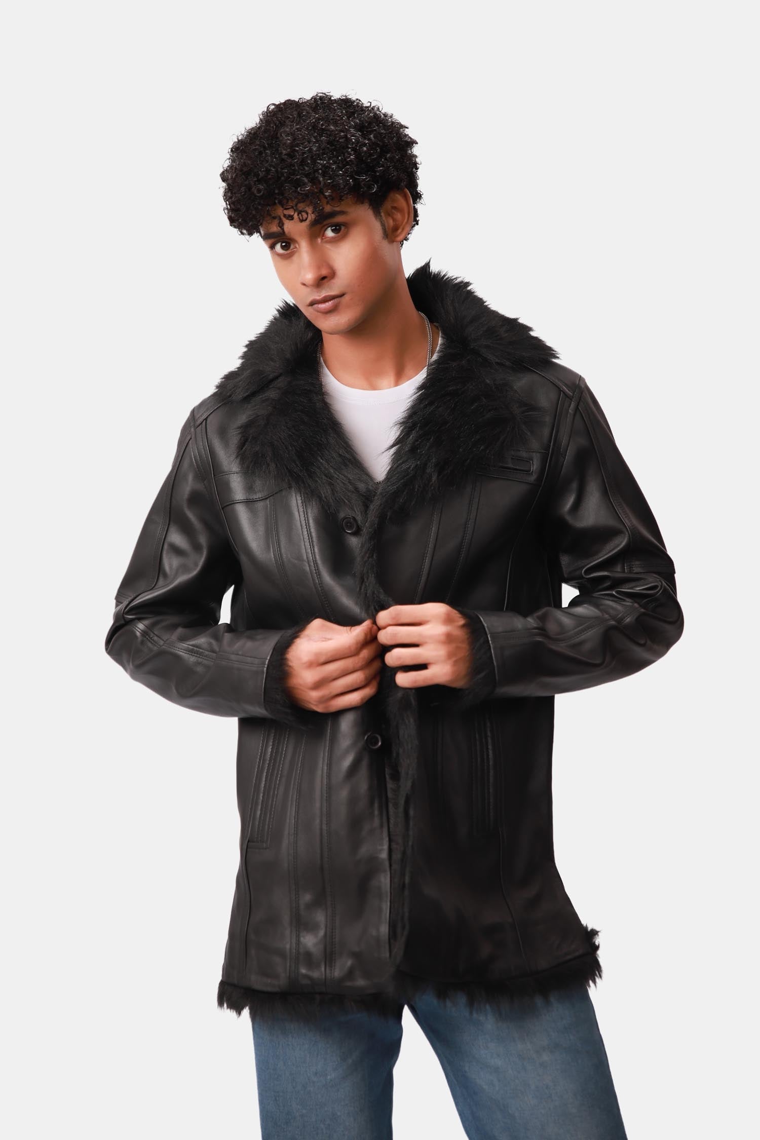 Black Leather Coat For Men