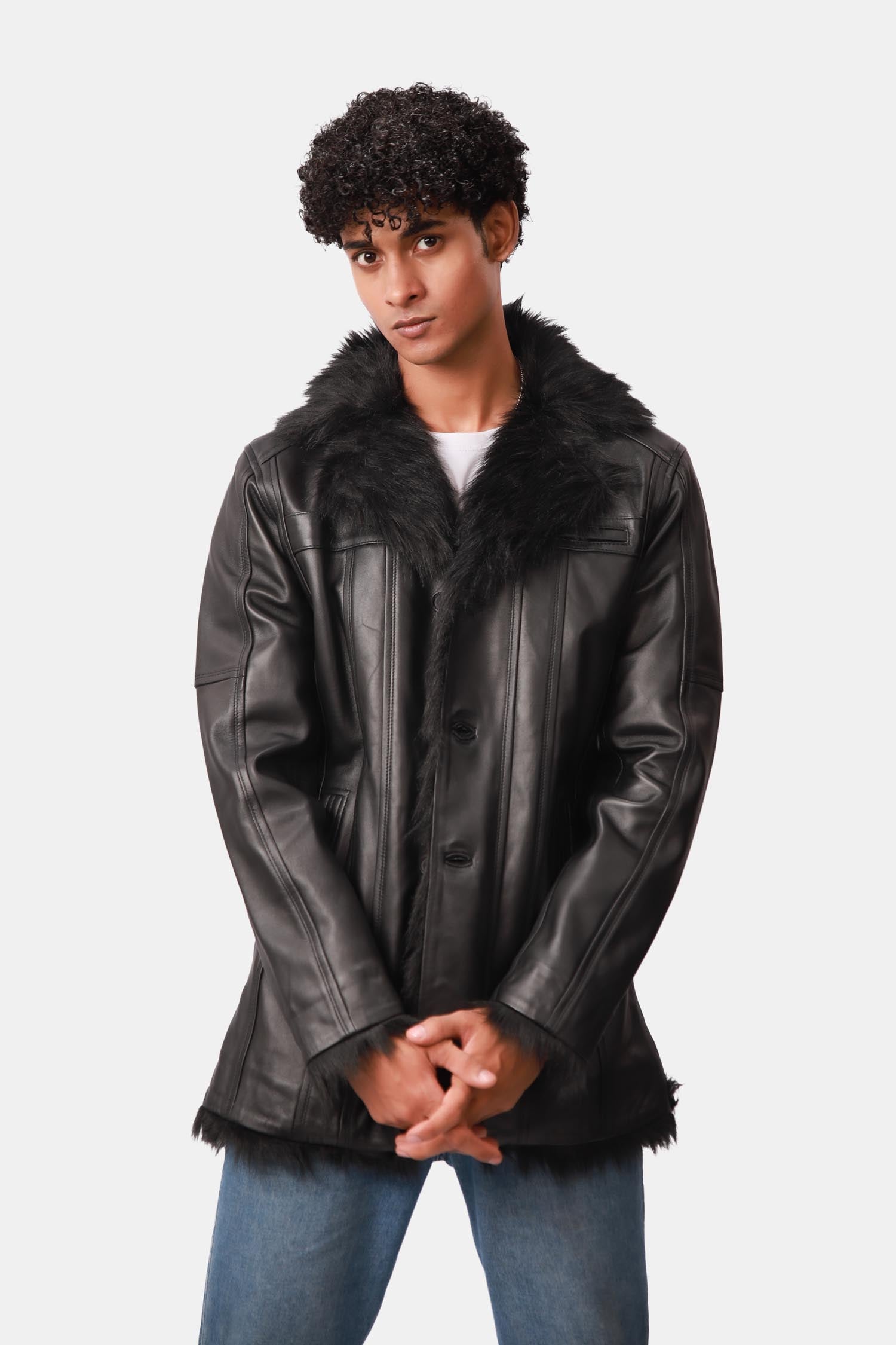 Black Leather Coat For Men