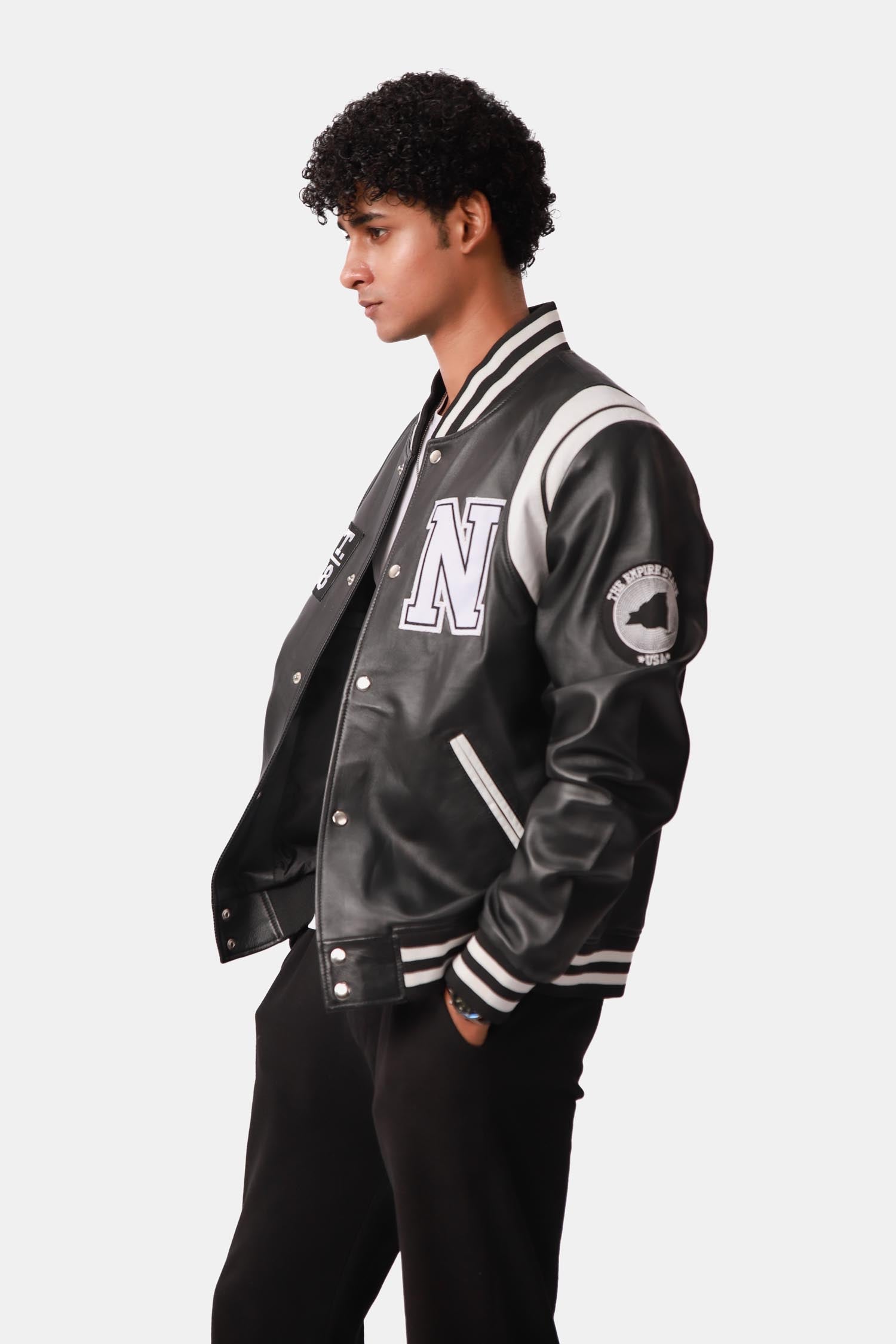 Varsity Leather Jacket For Men