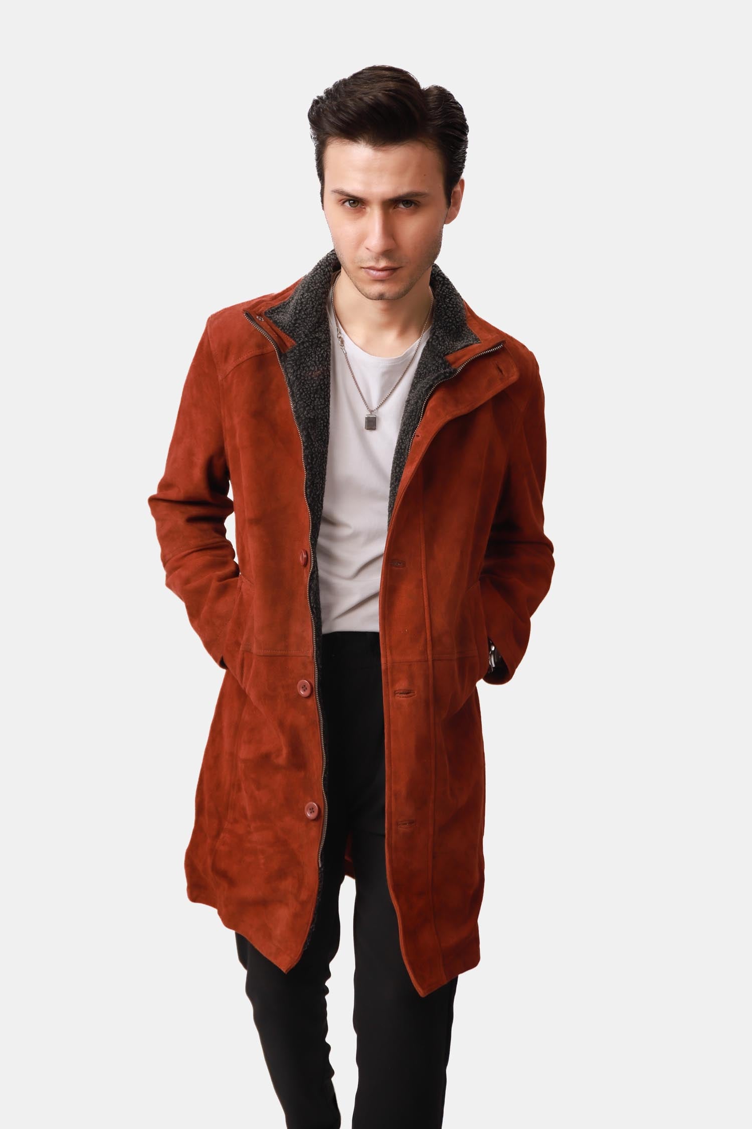 Royal Rust Brown Leather Coat