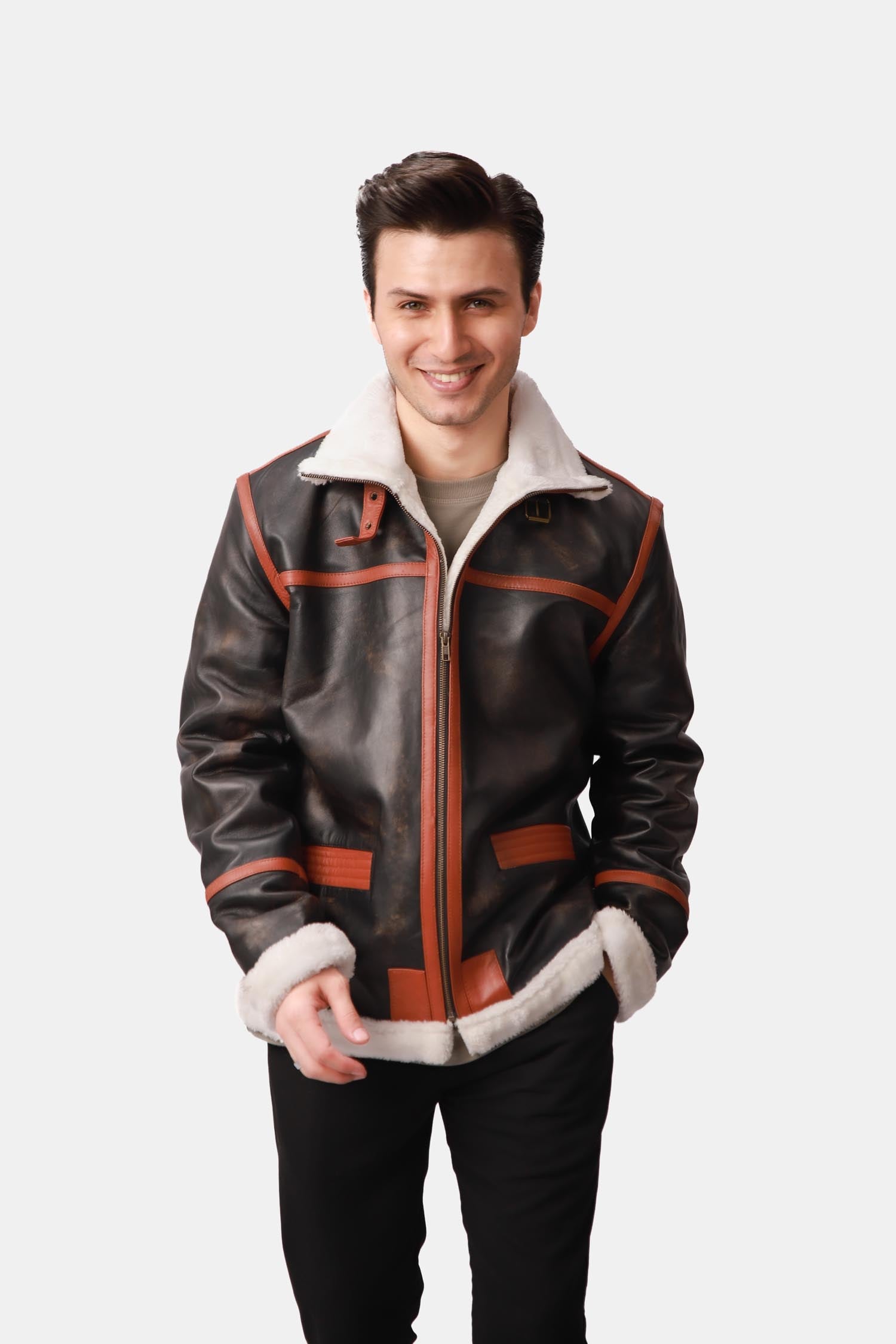 B-3 Style Leather Aviator Jacket