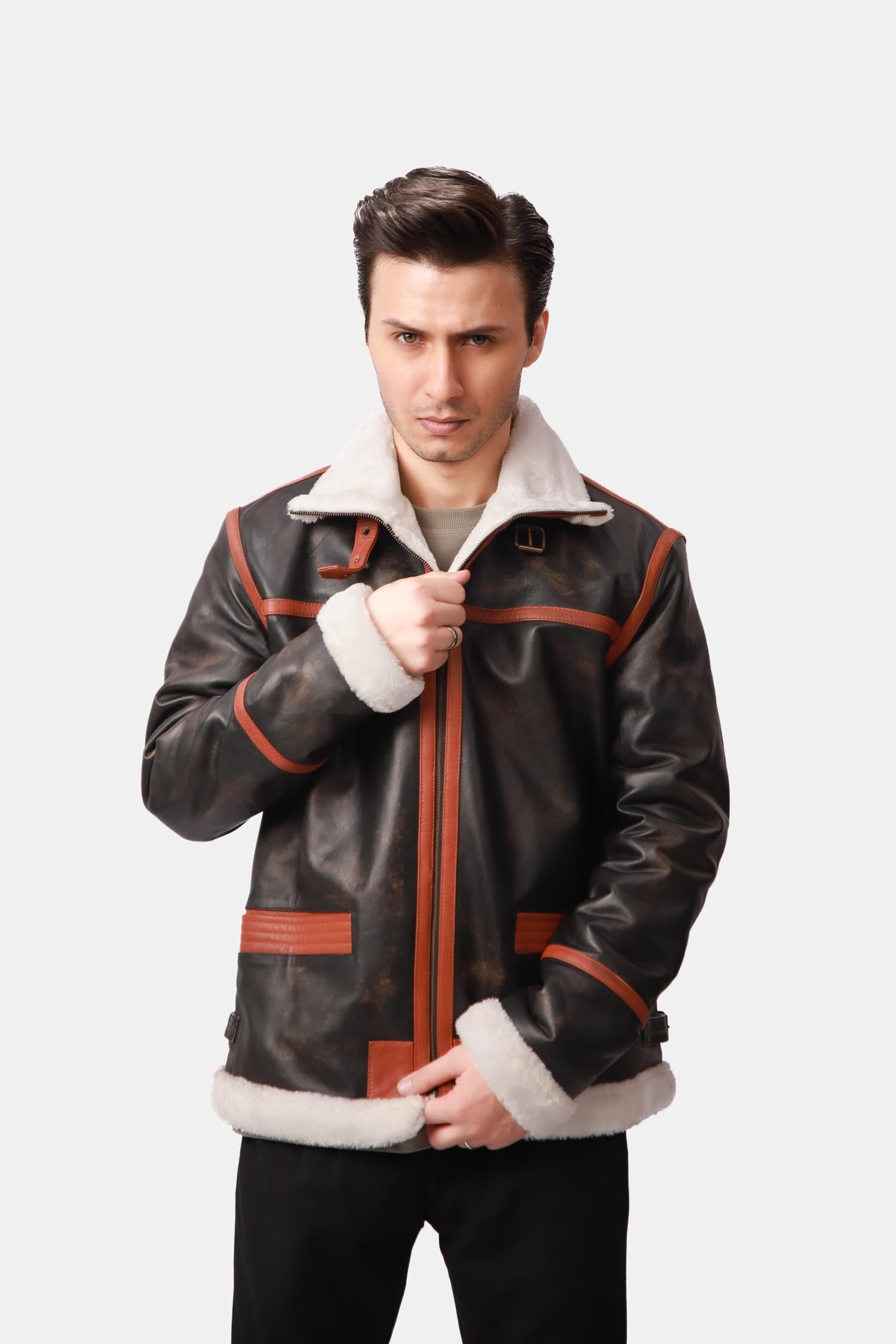 B-3 Style Leather Aviator Jacket