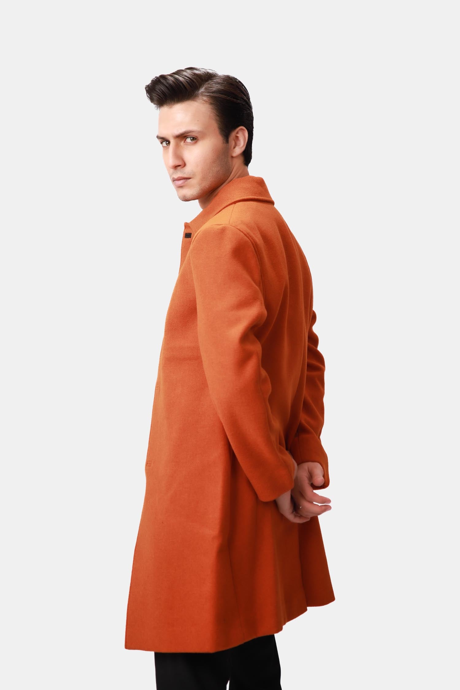 Orange Wool Car Coat