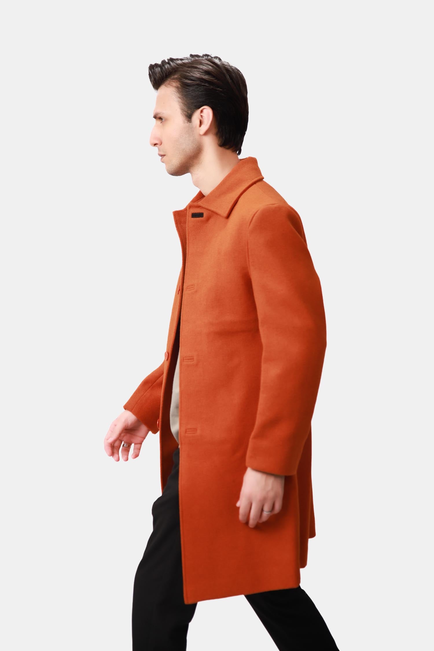 Orange Wool Car Coat