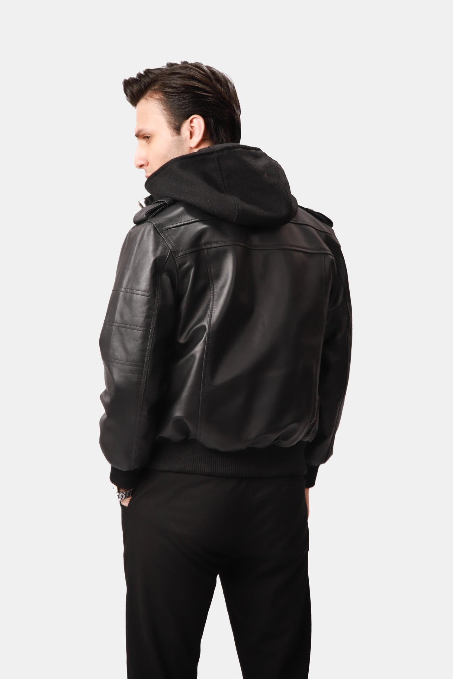 Black Bomber Leather Jacket
