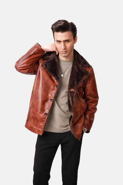 Brown Leather Coat For Men