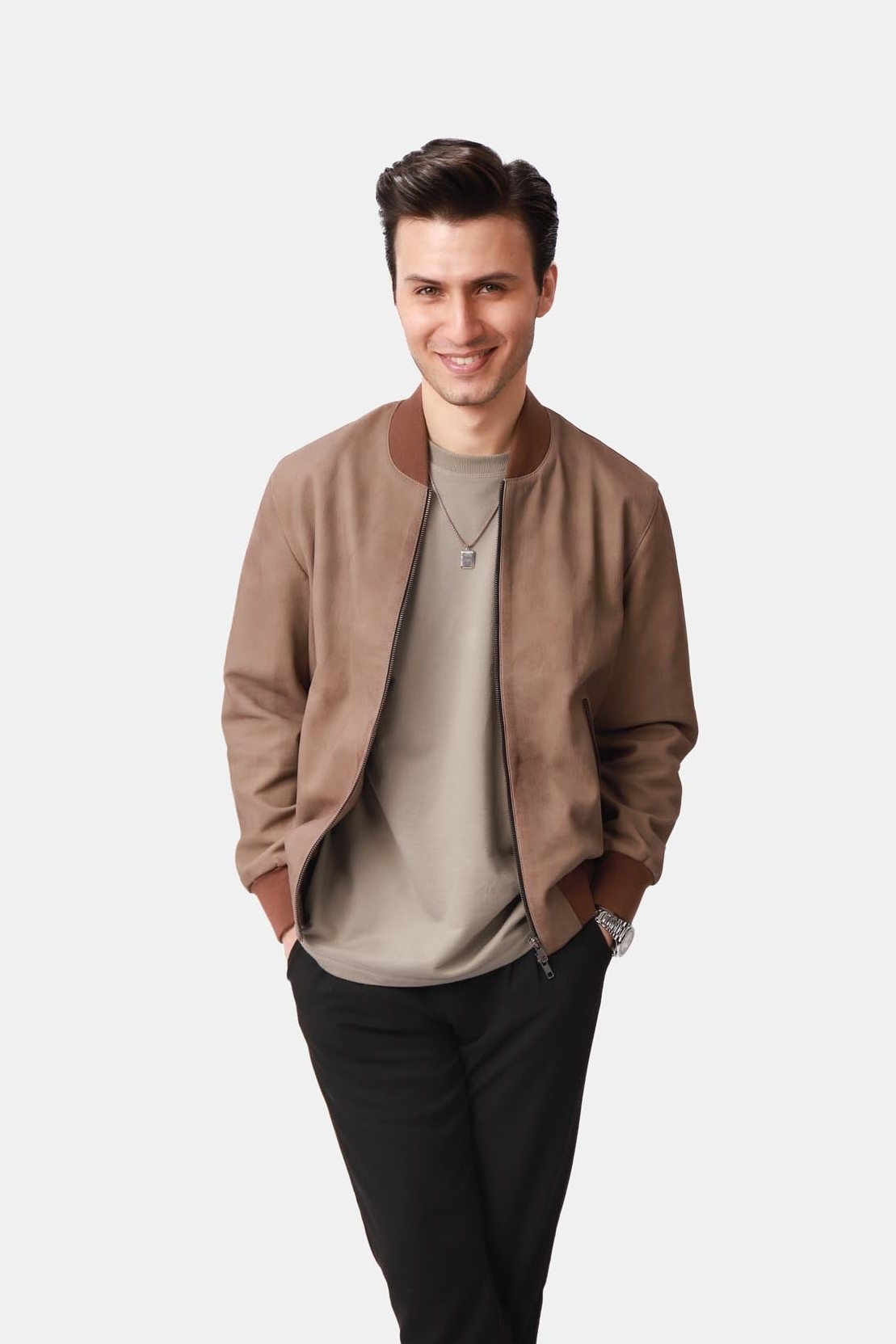 The Stunner Suede Bomber Jacket For Men