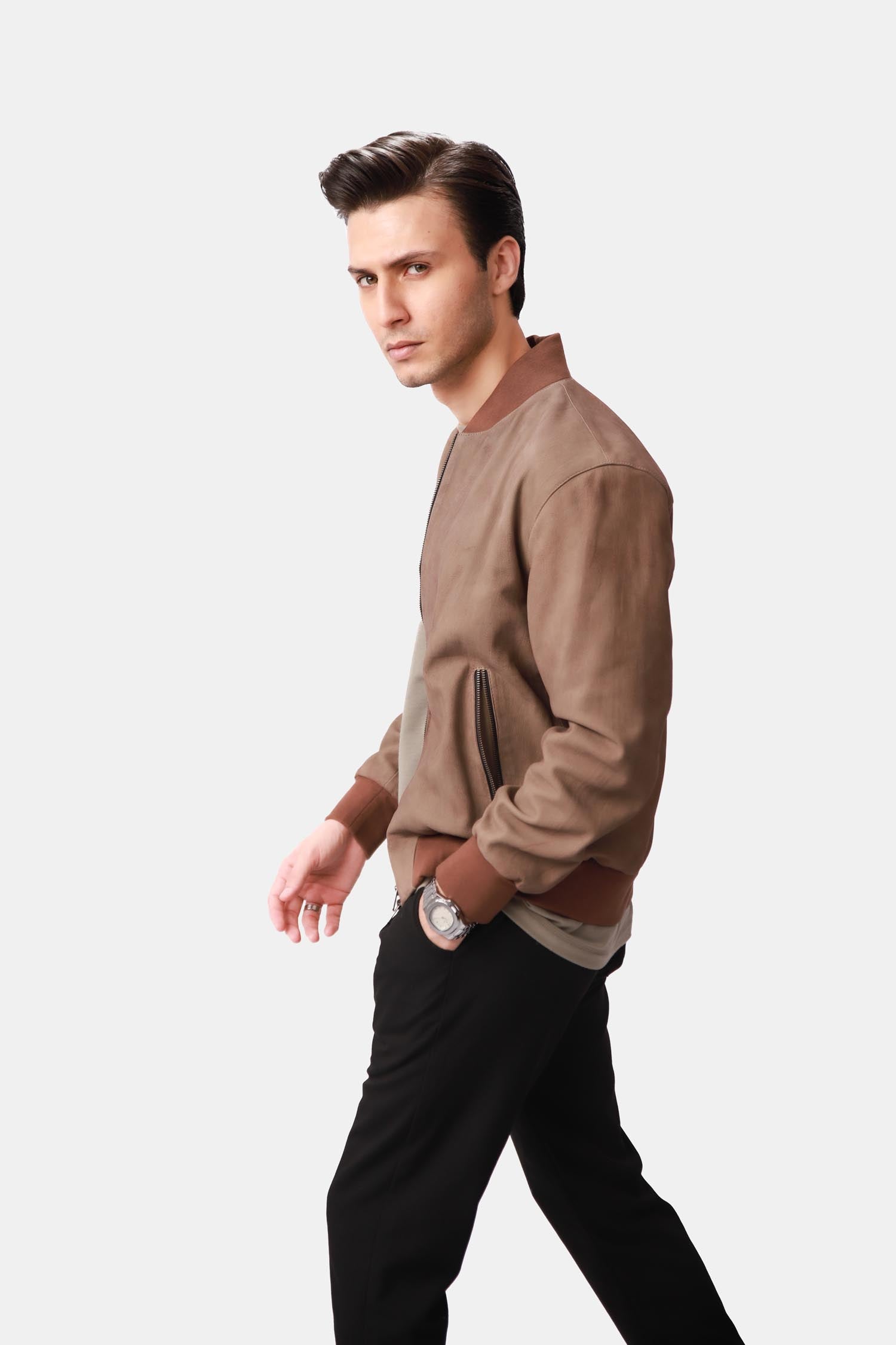 Suede Bomber Jacket