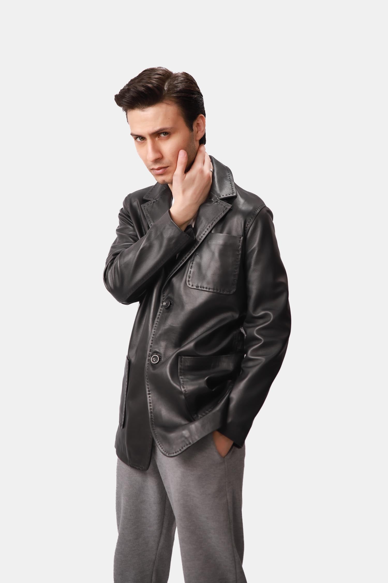 Black Leather Blazer