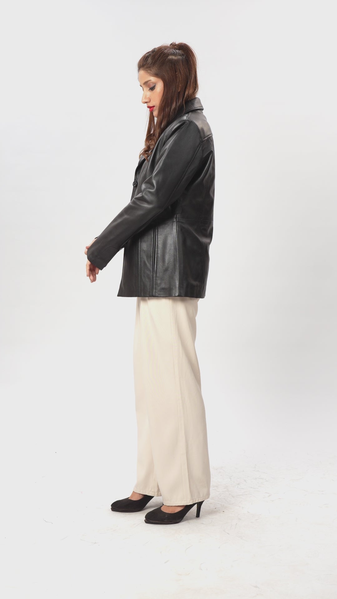 Couture Black Leather Blazer