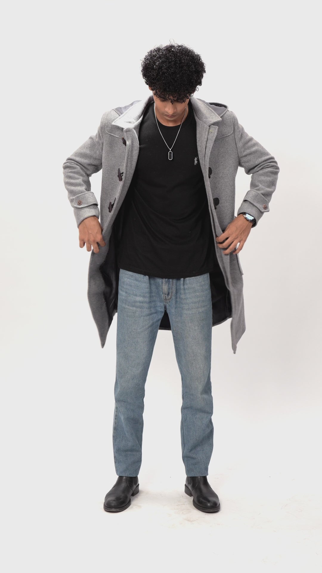 Gray Wool Coat For Men