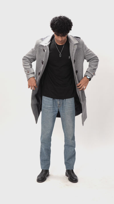 Gray Wool Coat For Men