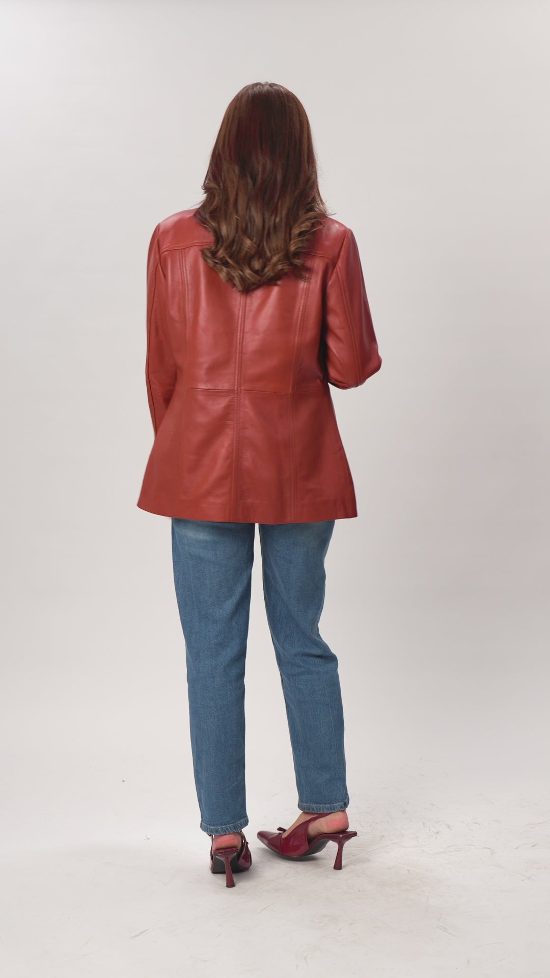 Brown Leather Blazer For Women