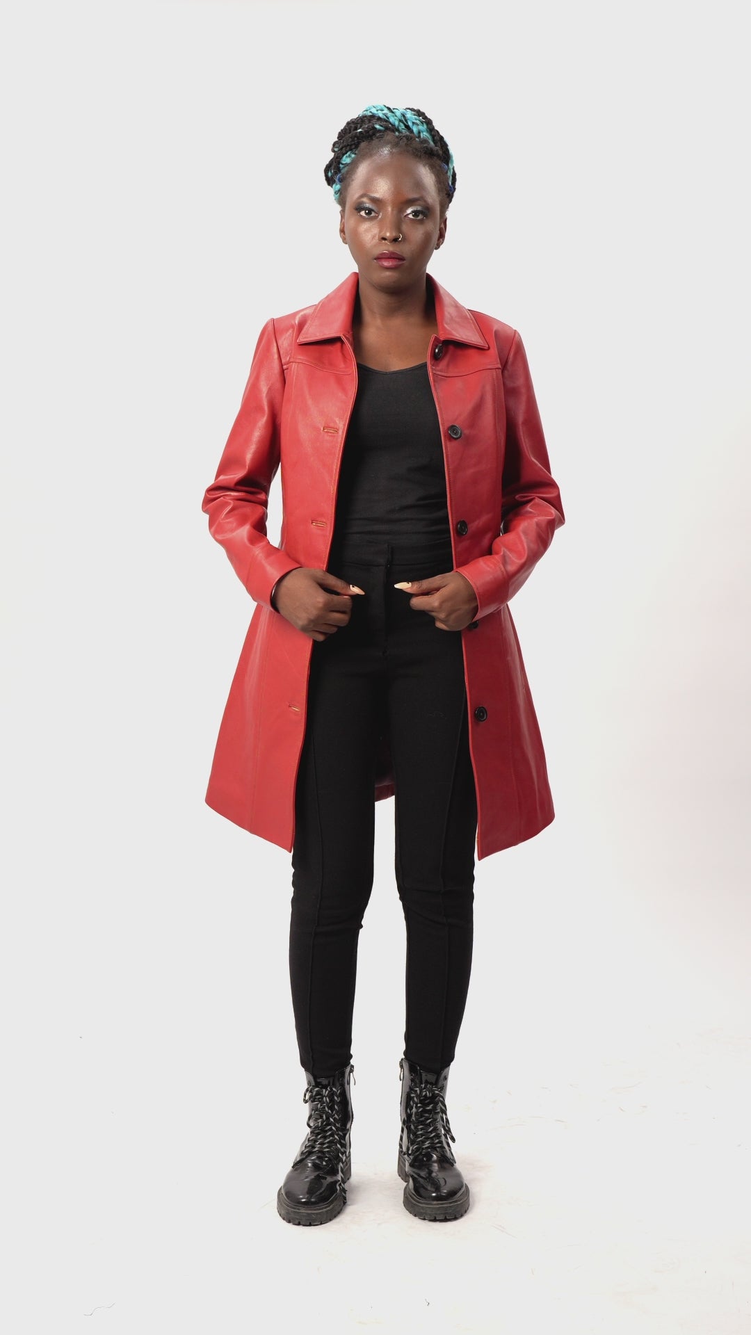 Rust Brown Leather Car Coat