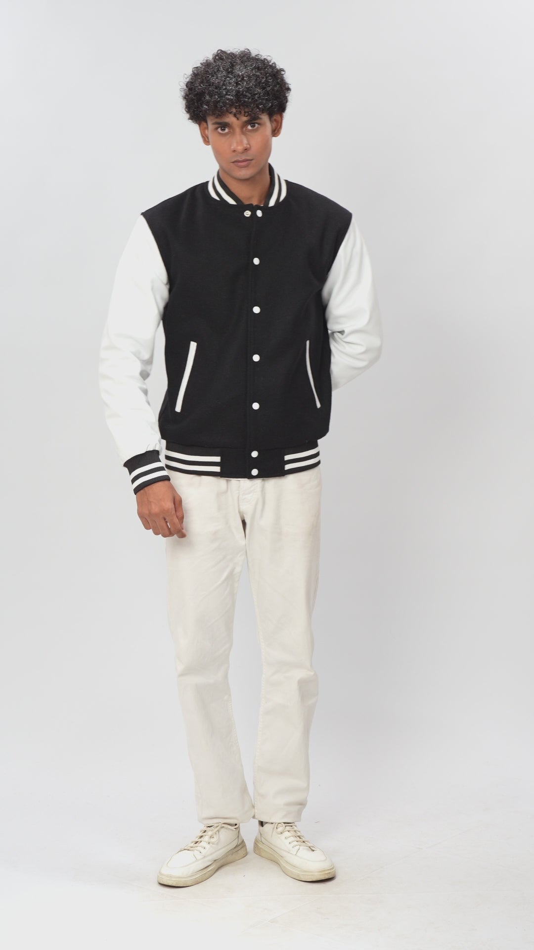 Black and White Leather Jacket