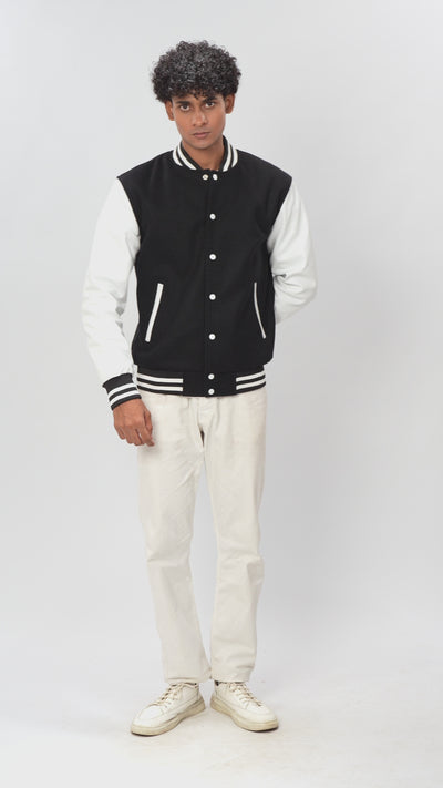 Black and White Leather Jacket