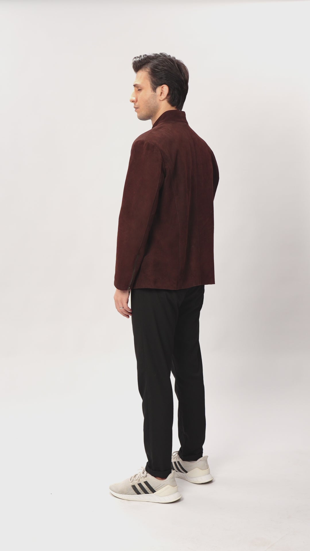 Dark Brown Leather Biker Jacket
