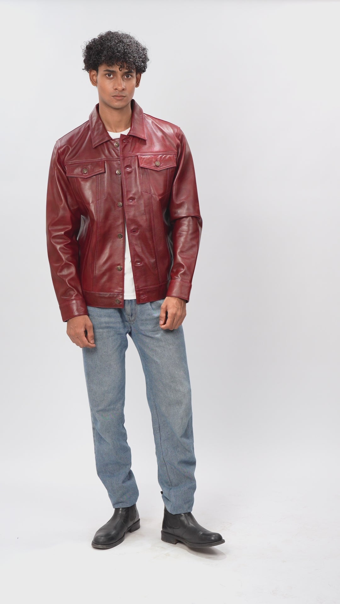Leather Trucker Jacket For Men