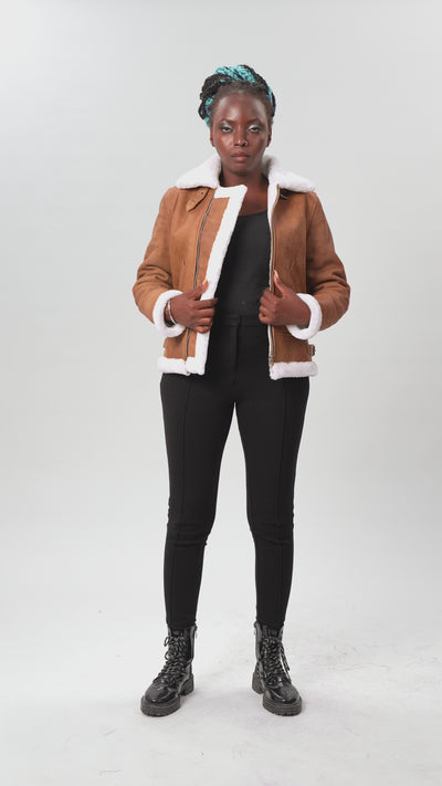 Brown Leather Jacket For Women