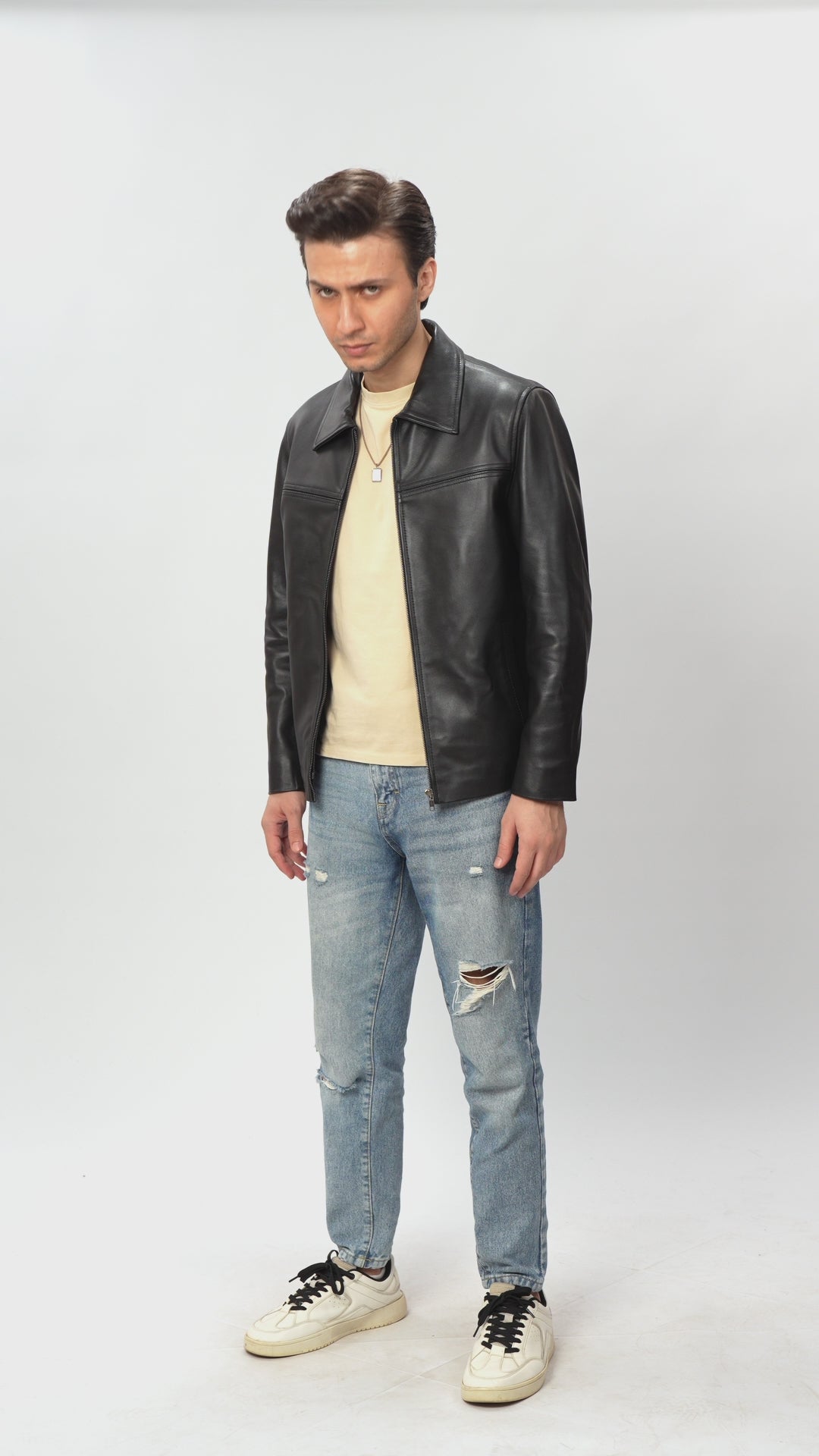 Tycoon Black Leather Biker Jacket