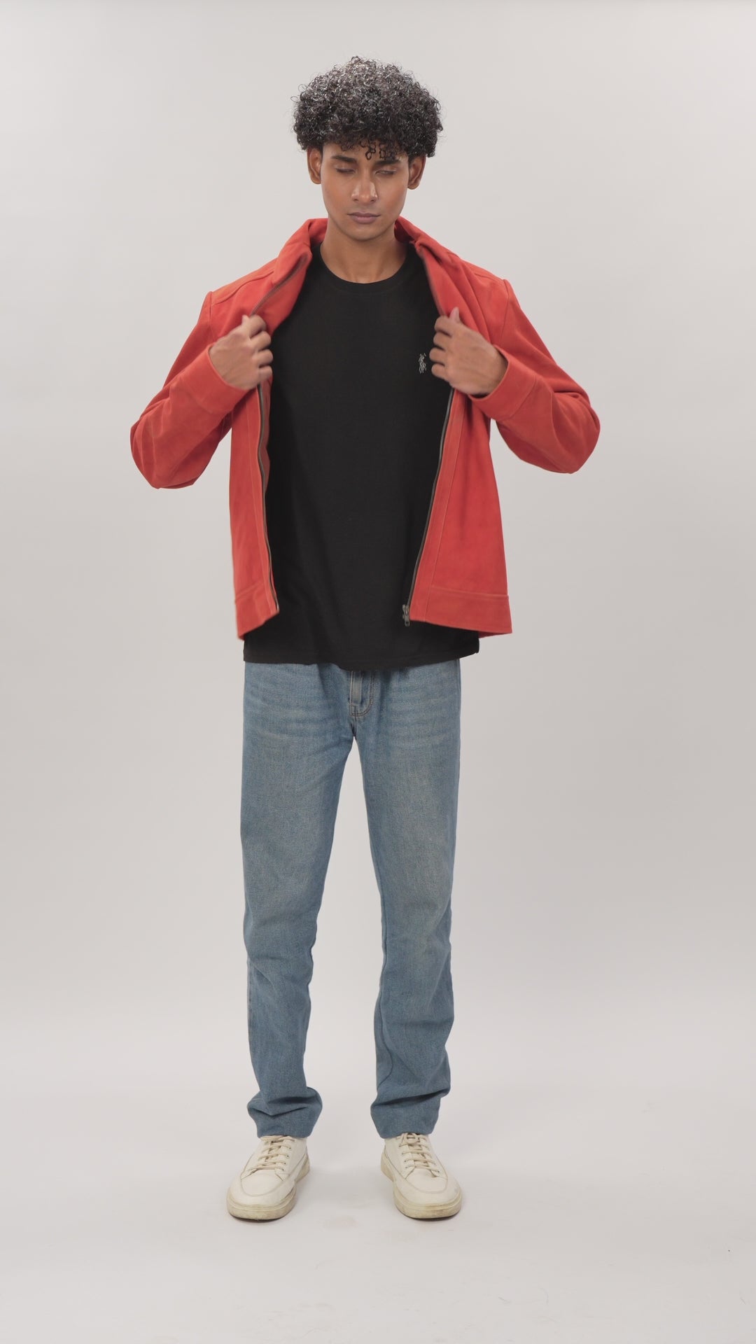 Orange Leather Jacket For Men