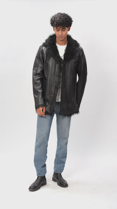 Black Leather Coat For Men