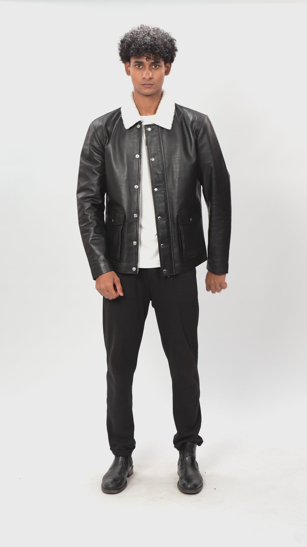 Bomber Leather Jacket For Men