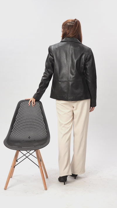 Matte Black Blazer For Women